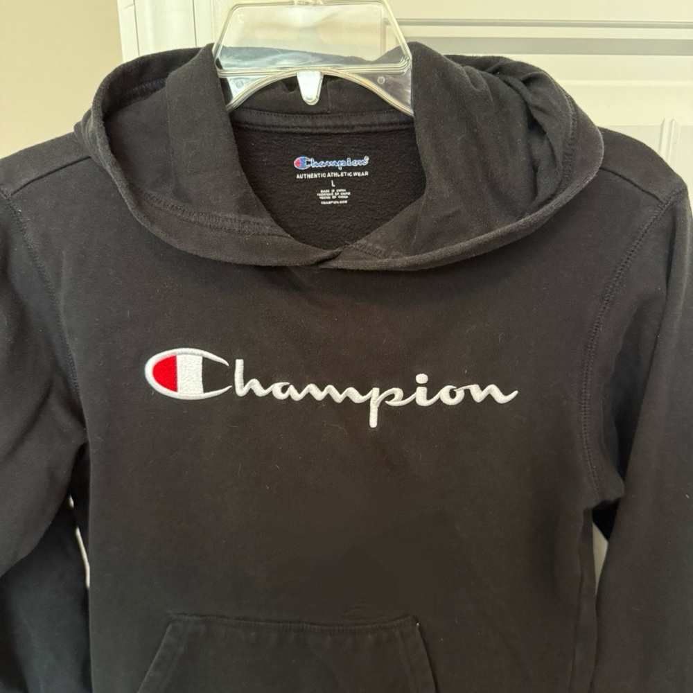 Champion Kids' Black Hoodie with Logo